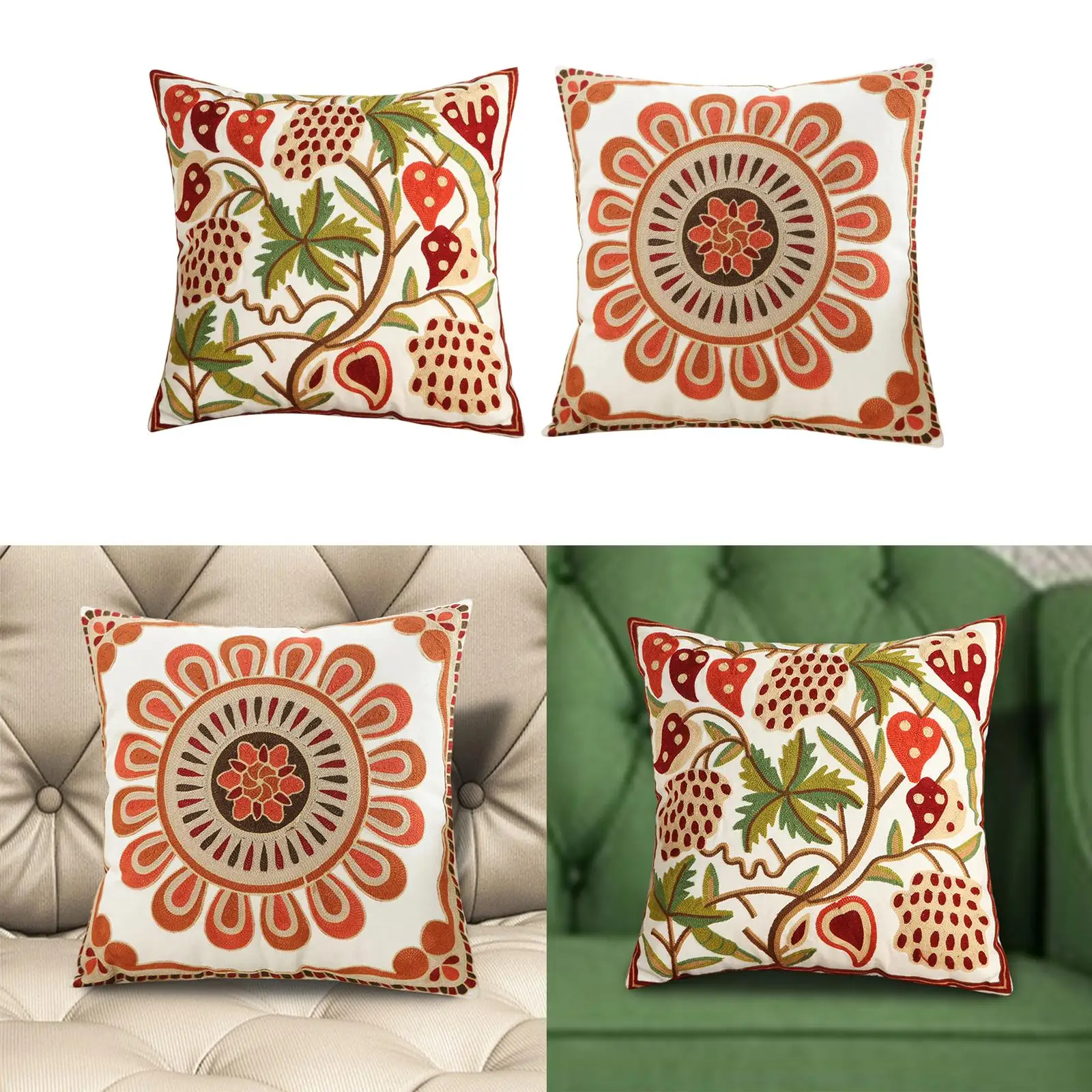 Indian Mandala Suzani Cushion Covers Eclectic Boho Pillow Case 45cm