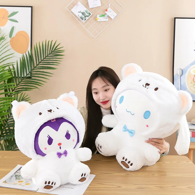 New Sanrio Kawaii Hello Kitty Plush Toys Pillow Doll Stuffed Cinnamoroll Children Plushies Home Decoration Plush Christmas Dolls