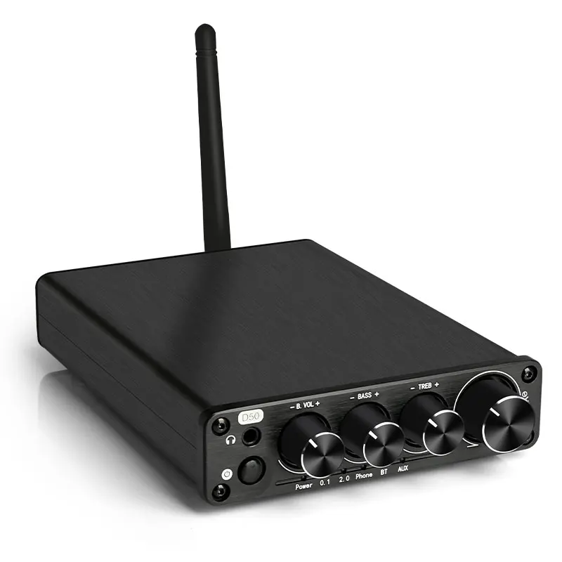 KGUSS D50 Bluetooth QCC5125 digital power amplifier LDAC ES9018K2M DAC power amplifier Dual TPA3116 HIFI audio 2.1 channel AMP