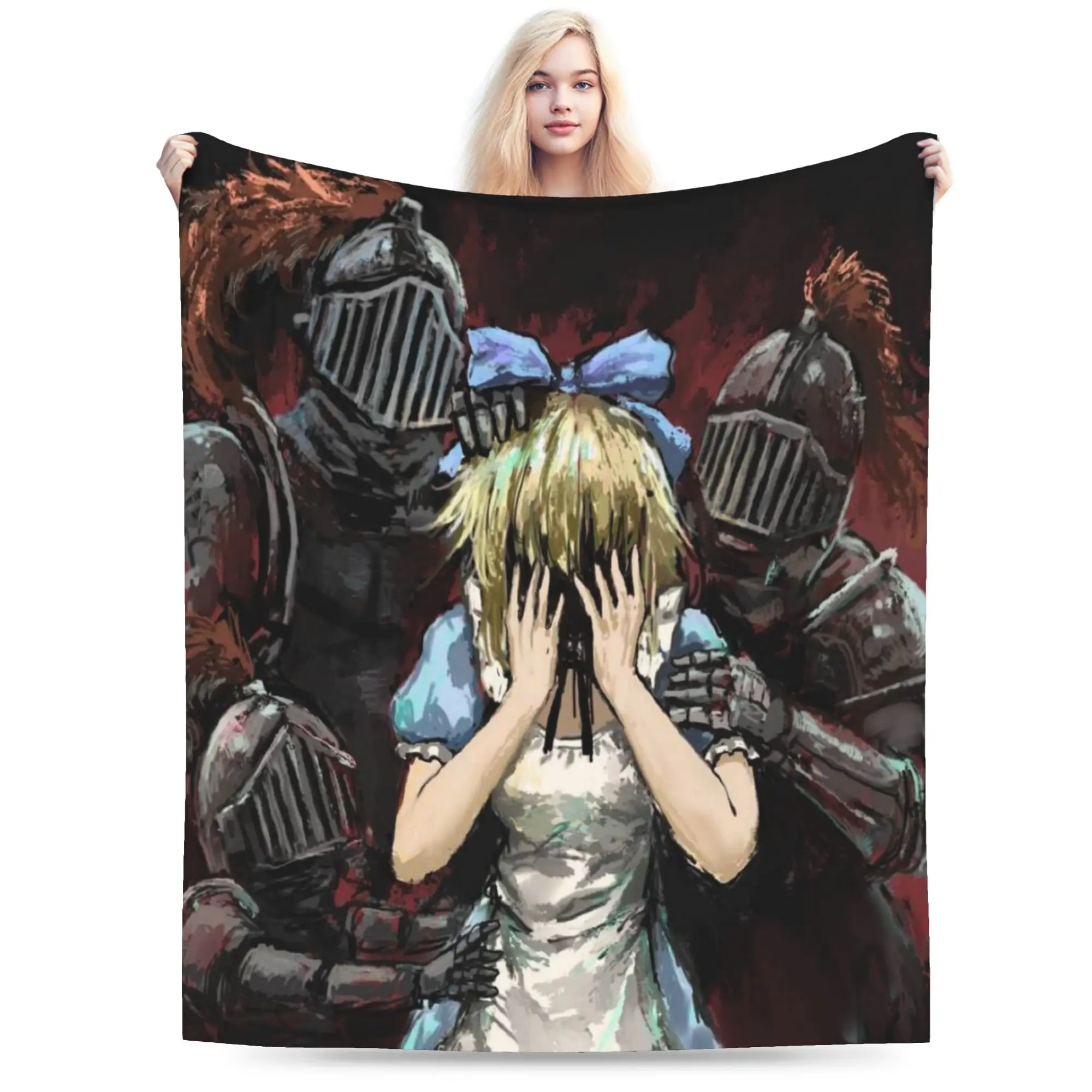 Cozy Black Souls game Blanket Stuff Sofa Decorative  Throws And Blankets Super Warm Flannel for Office