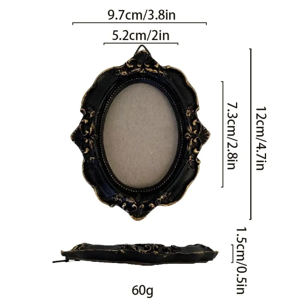 Unique Black Baroque Style Resin Photo Frame, Antique Decor