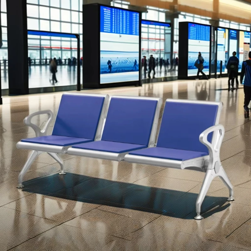 

Airport waiting chairs injected with polyurethane foam 3 seats aluminum seats Public terminal tandem seats
