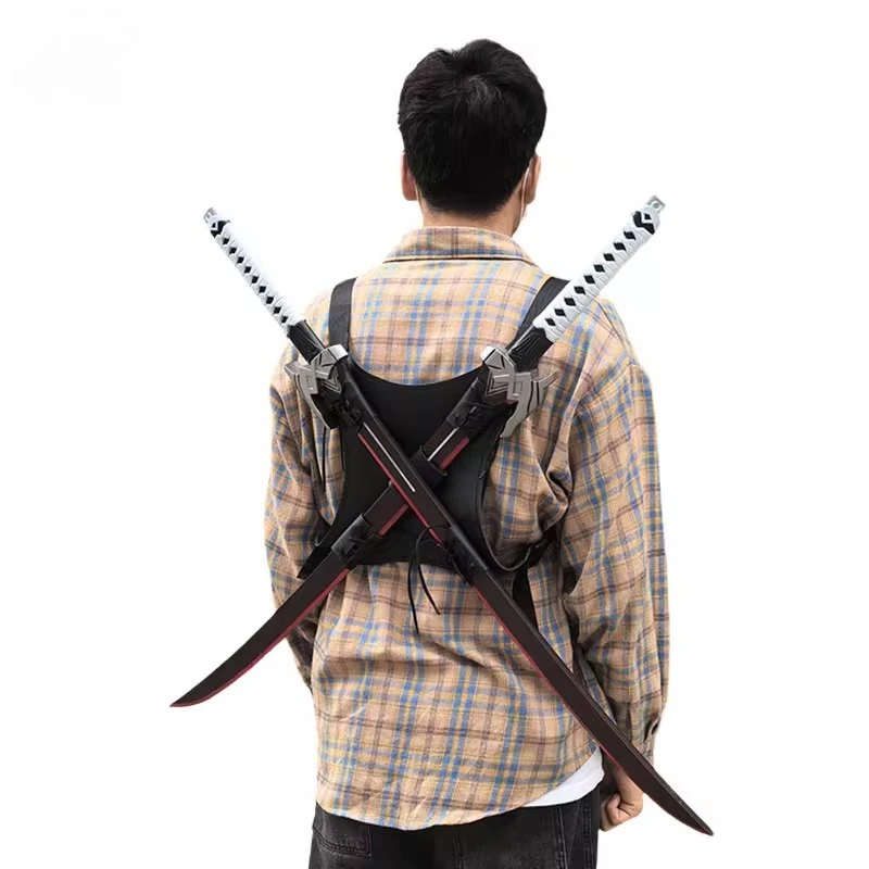 100cm/33.37in PU Samurai Sword Shoulder Strap Model Props Cosplay Kafka Game Peripherals Halloween Gifts Collectible Display Toy