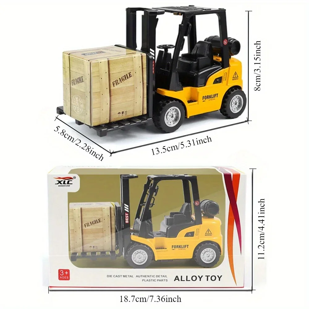 Kids Forklift Toy Alloy Engineering Pull Back Truck Model Toys Engineering Vehicle Model Alloy Car for Boys Christmas Birthday