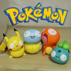 Pokemon Silly Kawaii Big Eye Pikachu Squirtle Charmander Bulbasaur Funny Gk Action Figures Collect Ornaments Decoration Toy Gift