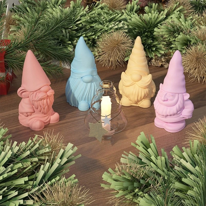 Molde silicone gnome exclusivo decoração anão molde sem rosto ornamento anão molde fundição presente artesanal para