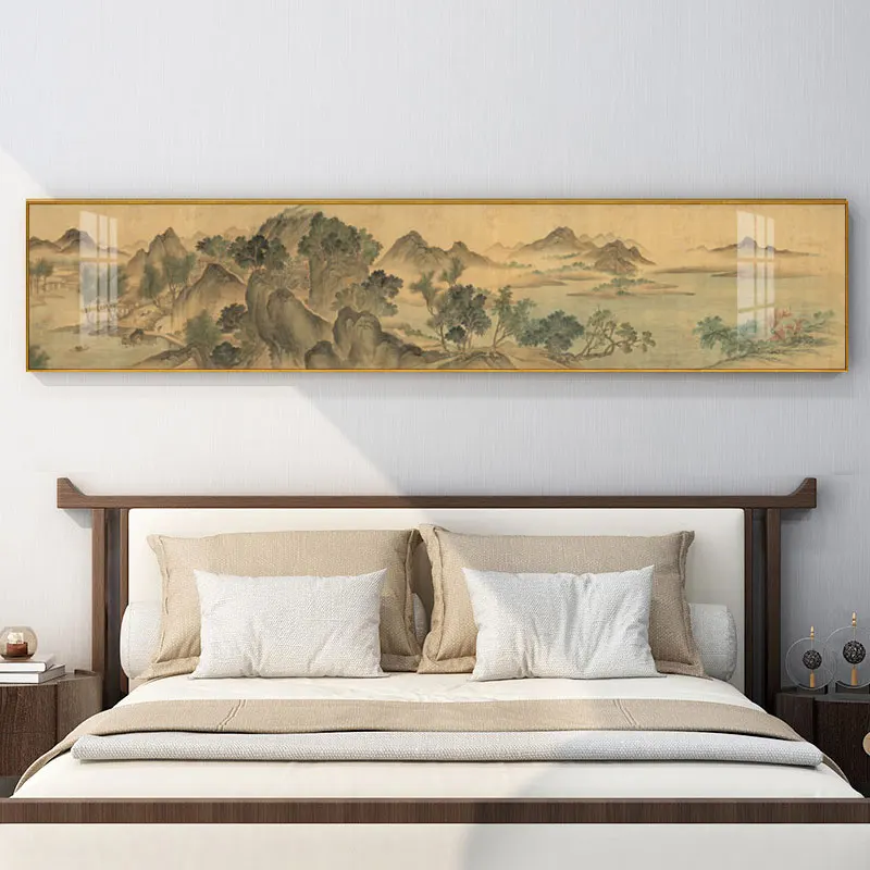 Retro Chinese Scenery Style Canvas Print Landscape  Bedside Ornament Wall Picture Painting Poster Art Bedroom Home Decor10