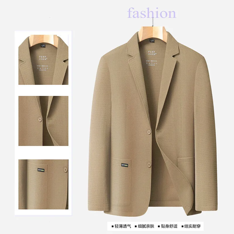 

Блейзер, летний мужской повседневный модный деловой однотонный дышащий, легкий и солнцезащитный блейзер в корейском стиле