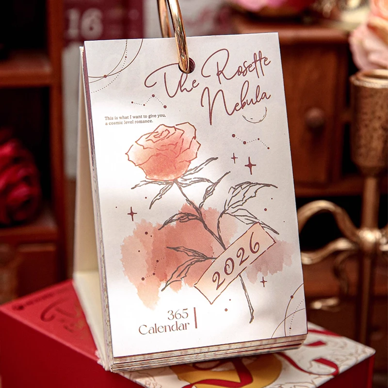 

2026 36-дневные календари Rose Star Cloud Island Классический настольный календарь Настольный календарь Усовершенствованное украшение рабочего стола Календари в подарок