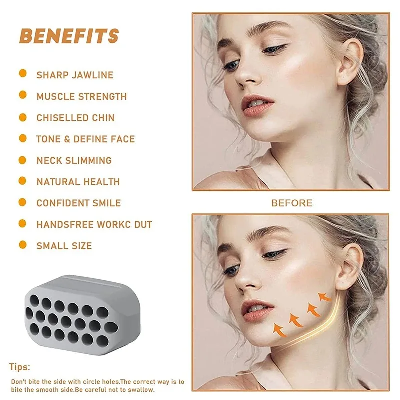 Silicone Jaw Exerciser Facial Toner & Jawline Fitness Ball Neck Toning Equipment Facial Beauty Tool Double Chin Exerciser