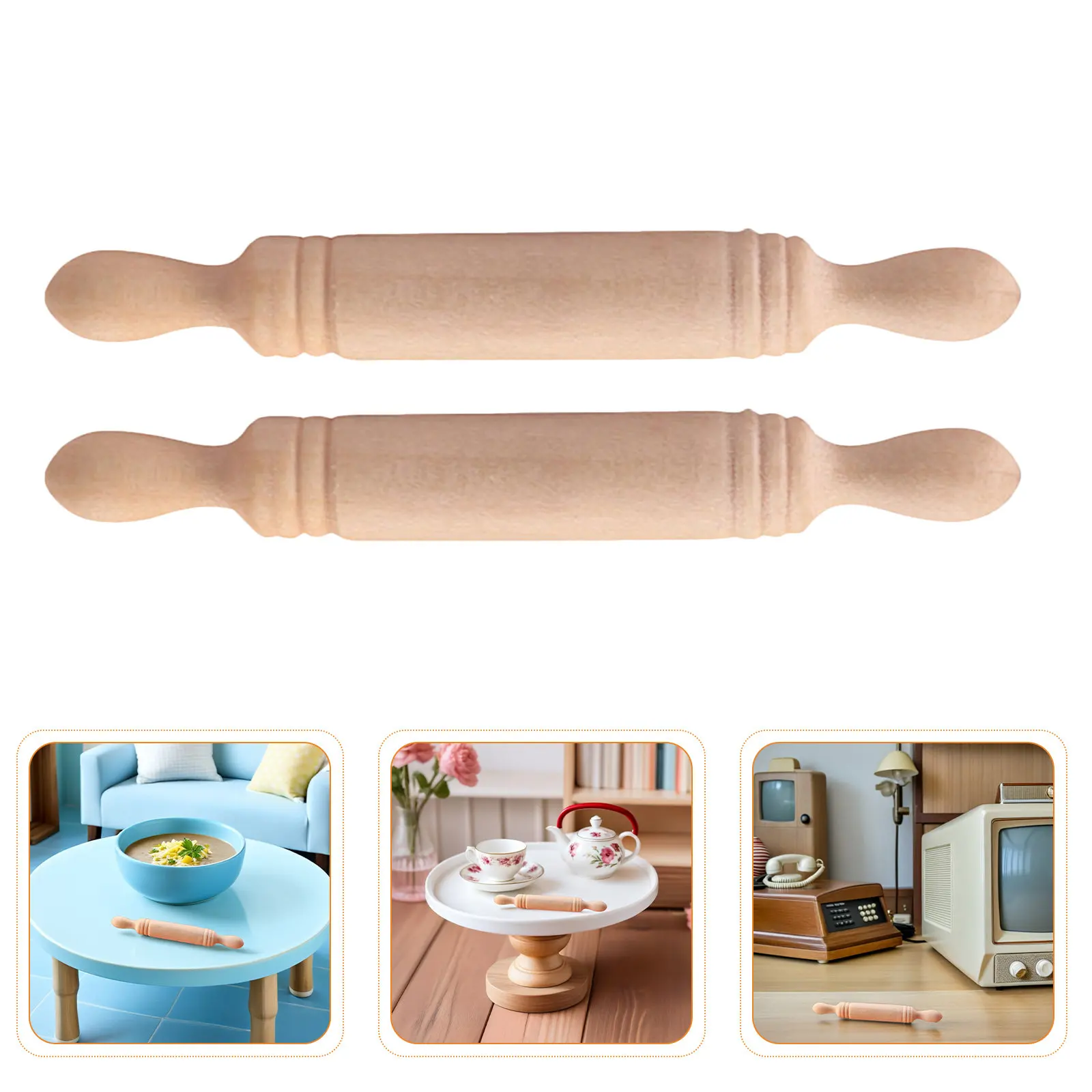 30 Pcs Child Rolling Pin Kids Baking Dollhouse Food Accessories Pins Tools Kitchen Utensils Mini Fondant