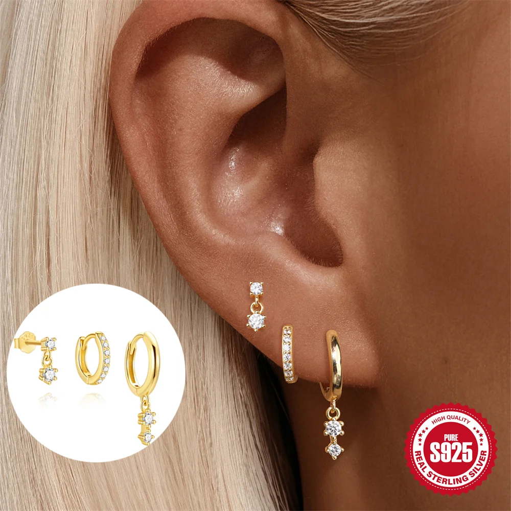 

AIDE стерлингового серебра 925 пробы геометрические серьги-кольца с кисточками для женщин модные милые маленькие серьги-кольца ювелирные изделия