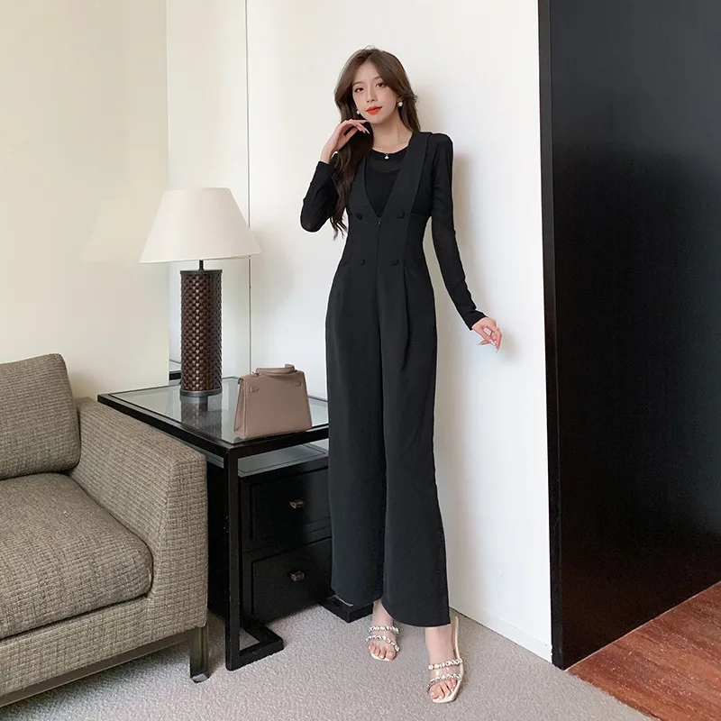 Jumpsuits Women Solid Simple All-match Leisure Designed High Waist Slim Baggy Korean Style Prevalent Streetwear Spring Ladies