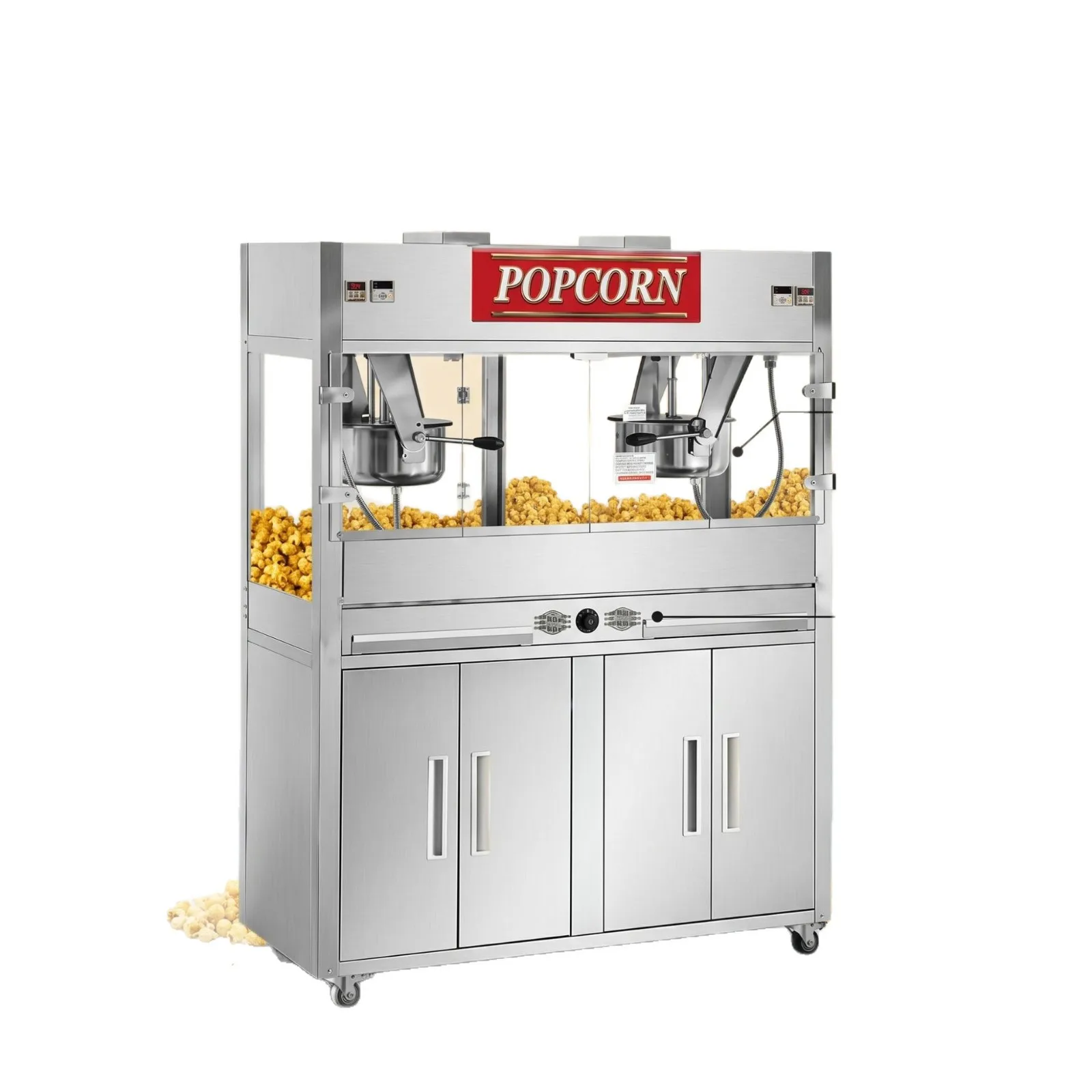 CX commercial double-pot vertical popcorn machine, fully automatic electric popping machine for cinema KTV