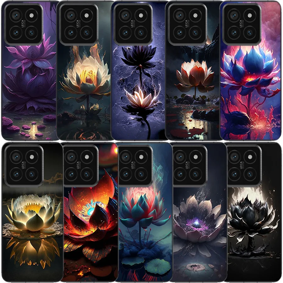 Coque de tlphone transparente Lotus de feu bouddhiste, tui pour Xiaomi Poco X6 X5 X7 Pro X4 X3 NFC F4 GT F6 F5 F3 M5 M5S M4 M3 Pro F2 F1, motif TPU