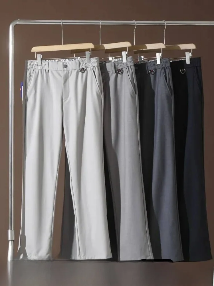 

Linen Lyocell Casual Pants Straight Leg High Elasticity Anti-Wrinkle Spring Summer New Style Youth Fashion