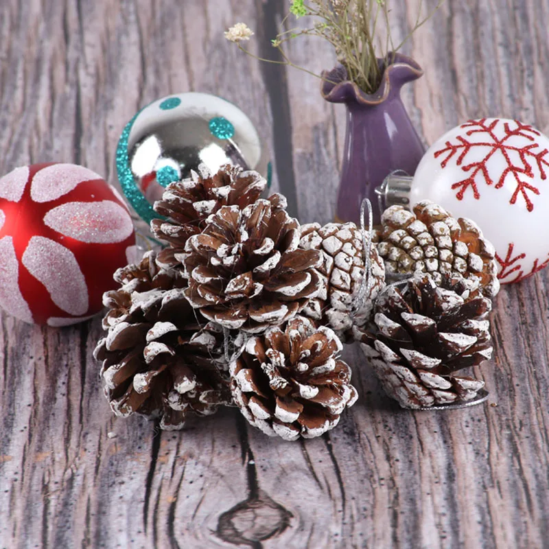 Christmas Pine Cones Berry Set Snow Pinecones Pendant Ornament for DIY Crafts Home Decorations Xmas Tree Hanging Gift Party Supp