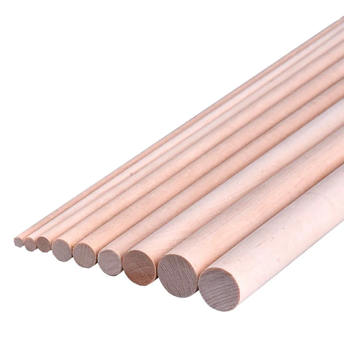 

1-200pcs Length 100-300mm Solid Round Wood Rod Wood Strip Diameter 2/2.5/3/4/5/6/8/10/20mm DIY Model Material Accessories
