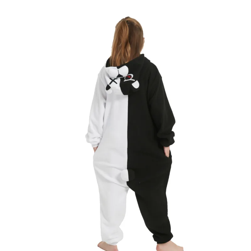Kids Black Bear Kigurumi Anime Pajamas Cute Cartoon Cosplay One Piece Halloween Girls Polar Bear Clothing Zipper