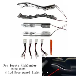 Door panel light Ambient light for Toyota Highlander 2022-2024 Door LED Trim Panel ice blue colors interior light strip