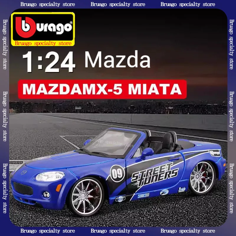 

Burago 1:24 Mx-5 Miata синий спортивный автомобиль литье под давлением Коллекционная модель коллекционного украшения модель автомобиля мужской Контроль силы игрушка подарок