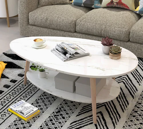 

Nordic Style Double Layered Coffee Table Simple and Modern for Small Living Room or Balcony Creative Wooden Side Tablepromote sa