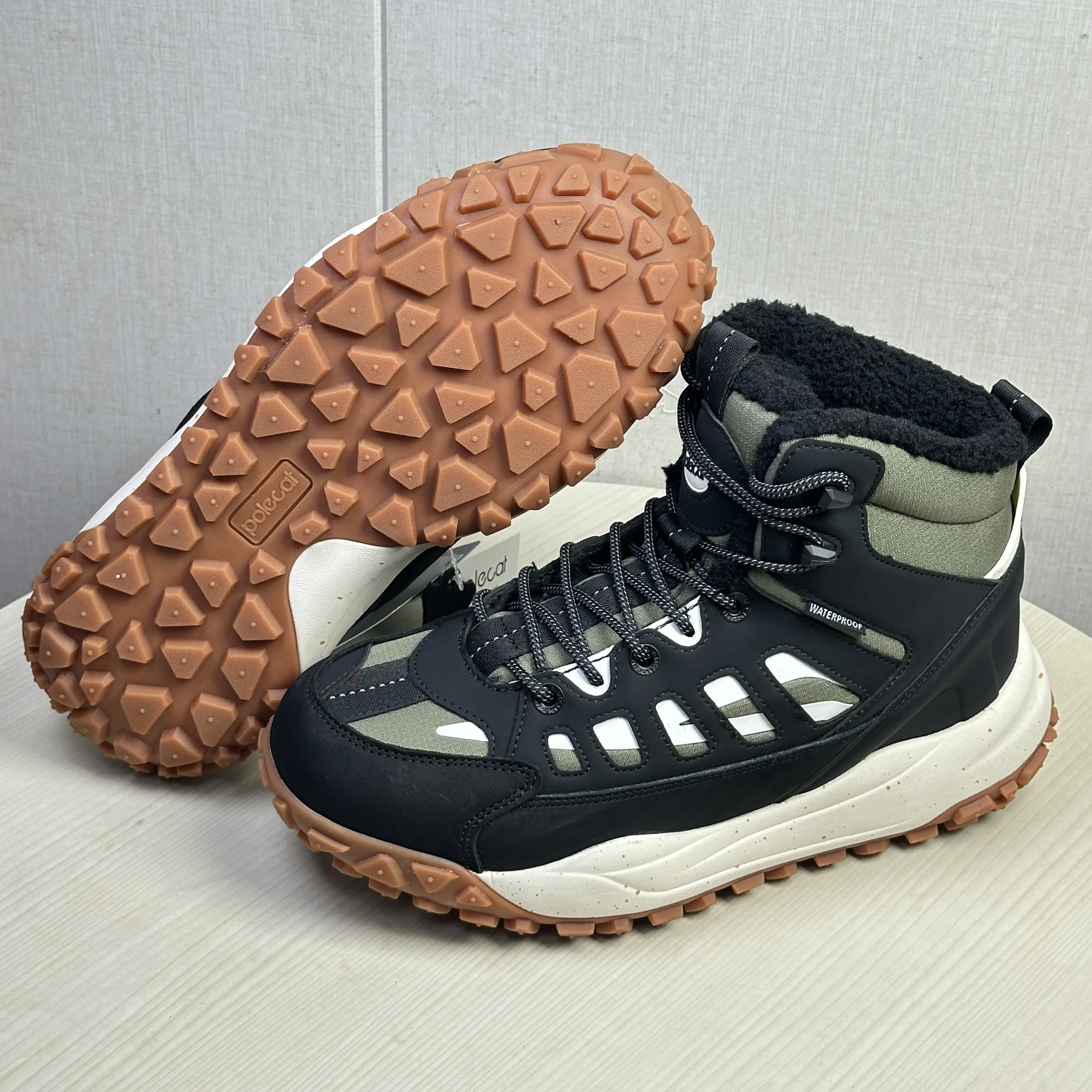 Men's Winter Warm Fleece-Lined Outdoor Hiking Boots Waterproof Walking Shoes for Men and Women Walking Sports Shoes