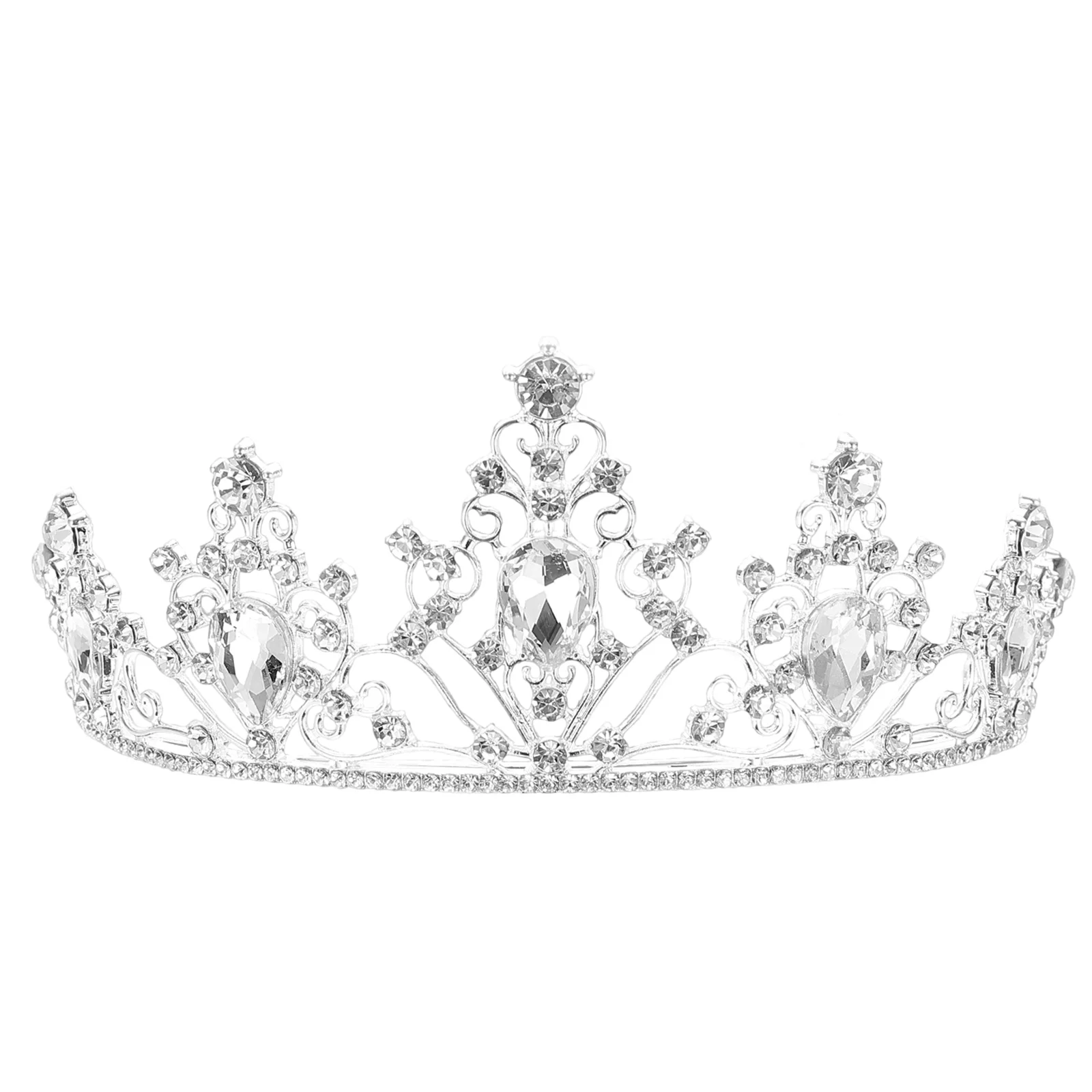 

Alloy Stage Crown Hair Jewelry Royal Wedding Accessories Elegant Bridal Tiara Rhinestone Long Lasting Stylish Exquisite