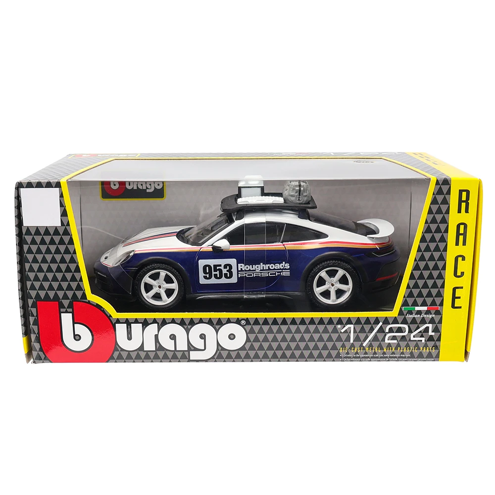 Bburago 1:24 Scale Porsche 911 Dakar Weissach alloy racing car Alloy Luxury Vehicle Diecast Car Model Toy Collection Gift