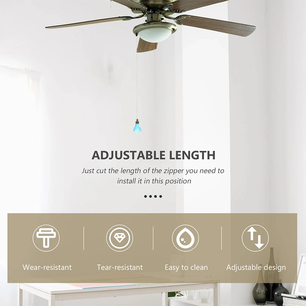 

2Pcs Decorative Chain Connector High Durability Easy Install Clean Ceiling Fan Light Pull Chain Extension Elegant Refraction