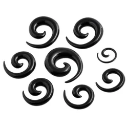 2PC Acrylic Black Spiral Ear Taper Gauges Stretching 1.6mm-20mm Ear Plug Tunnel Ear Expander Piercing Body Jewelry For Women Men