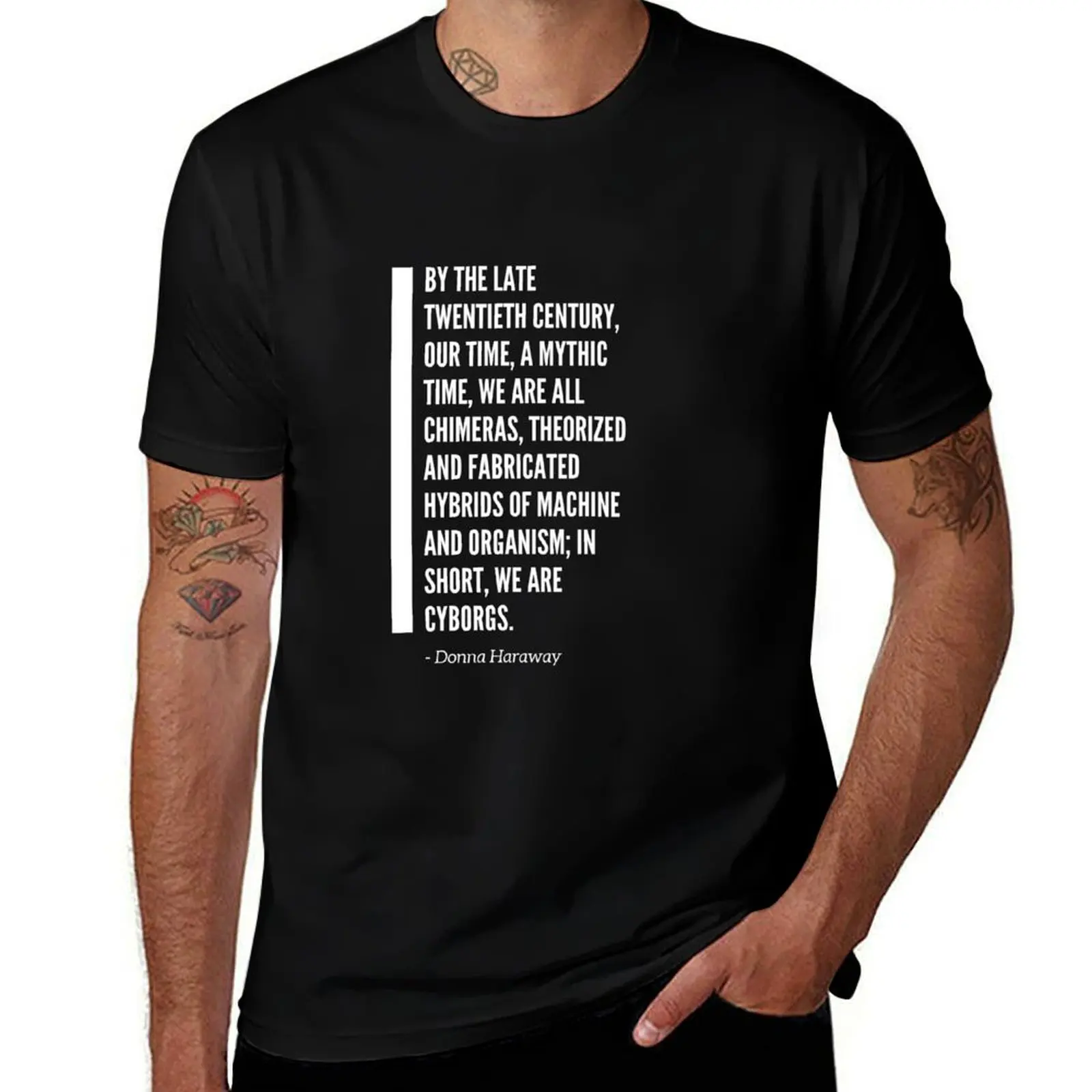 Donna Haraway Cyborg quote T-Shirt Basic Short Sleeve for Men T-Shirt