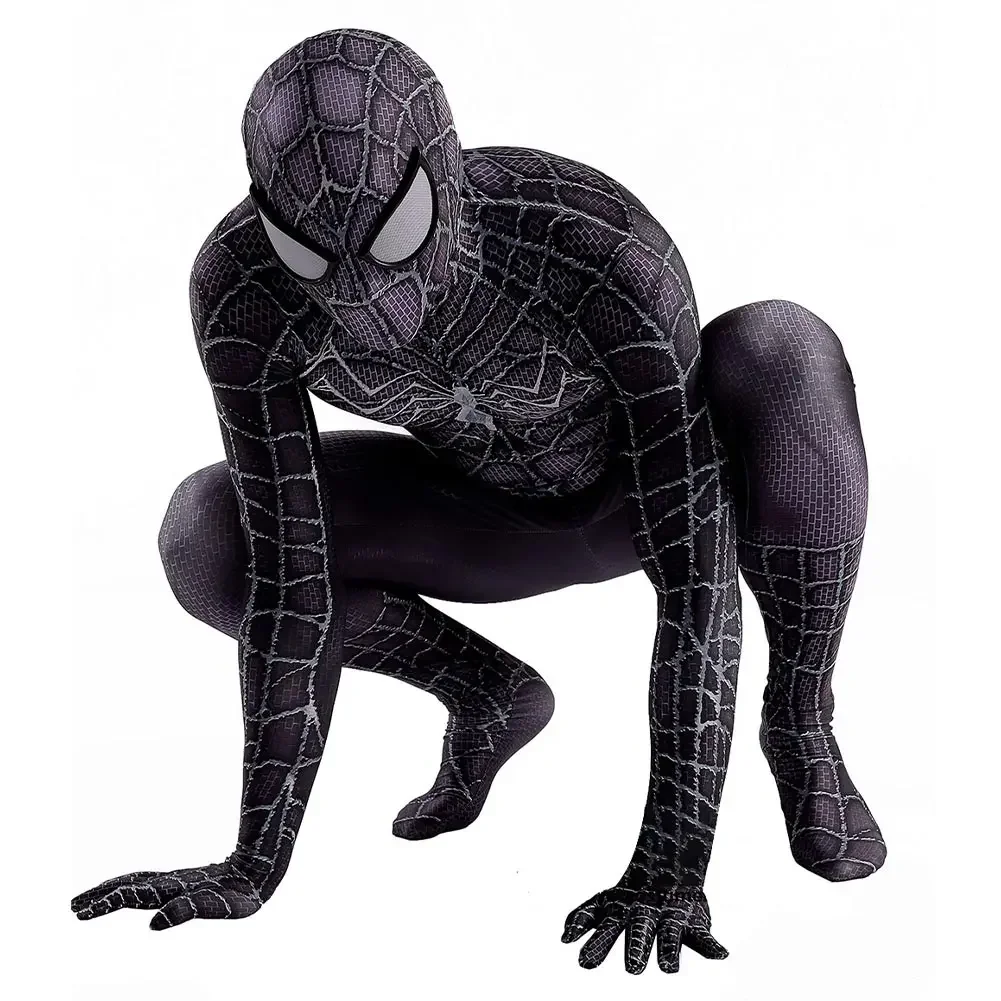 Disfraz completo de Venom Symbiote para adultos y niños, traje de Cosplay de superhéroe de Spiderman, mono de fiesta de segunda piel Zentai para Halloween