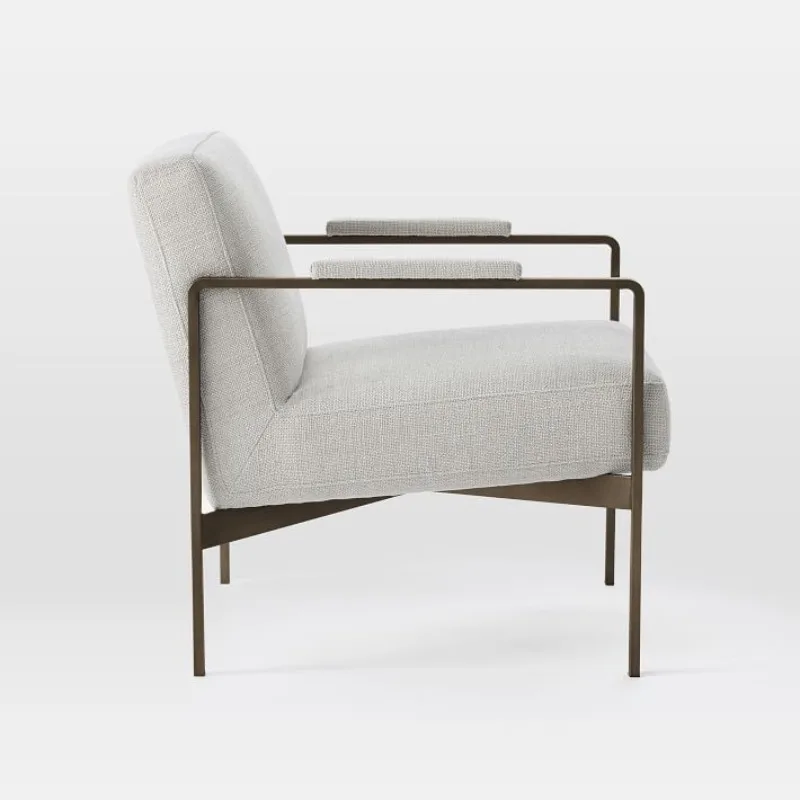 

Nordic single sofa chair lazy sofa Italian light luxury wrought iron leisure chair simple small apartment living room tiger chai