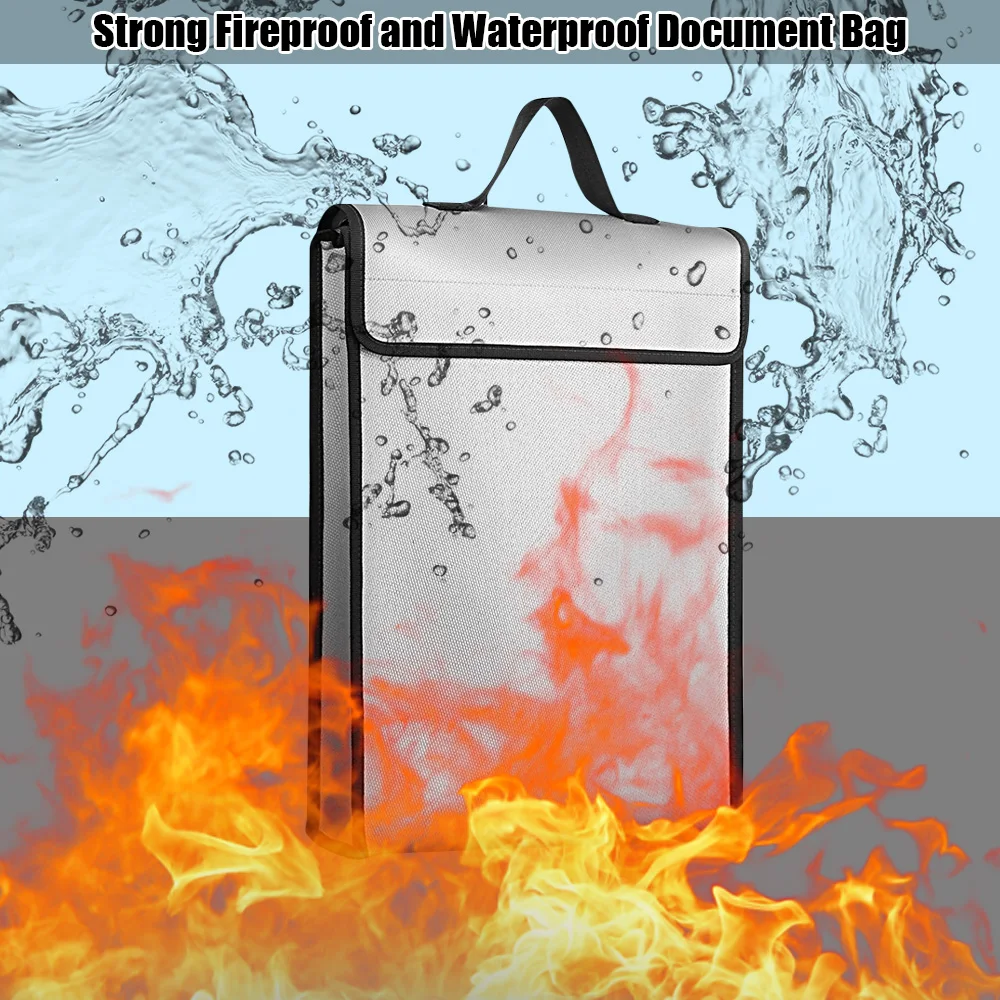 Fireproof Document Bags Waterproof Liquid Silicone Material Heat Insulation 1200℃  Resistant Big Capacity Safe Bag for File