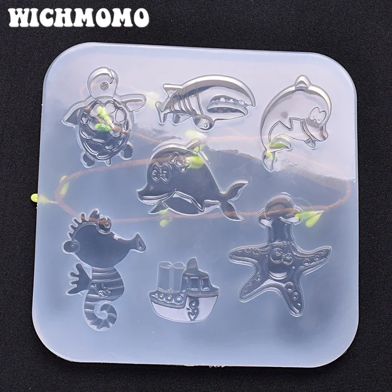 New 1PCS Marine Animals Charms Pendant Craft DIY UV Resin Liquid Silicone Molds for Earring Necklace Decorations Making Jewelry