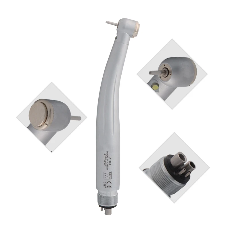 TOSI  Dental LED High Speed Handpiece E-generator Integrated Standard Head Push Button 3 Water Spray 2/4 Holes