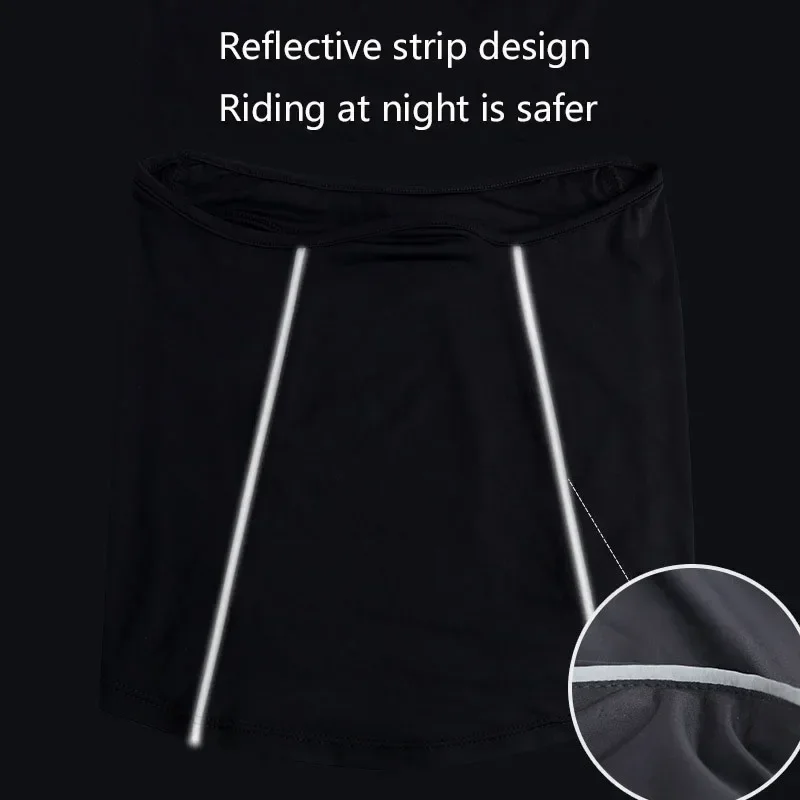 Máscara de media cara reflectante para montar por la noche, protector solar de seda de hielo, a prueba de polvo, cuello, bufanda deportiva, Bandana para hombres y mujeres, Verano