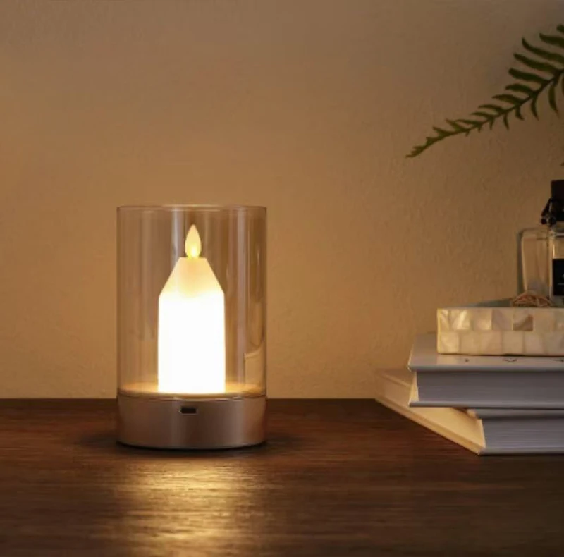 1 ضوء LED قابل لإعادة الشحن ومستشعر للحركة، تصميم عديم اللهب، هدية مثالية لعيد الميلاد وعيد الشكر