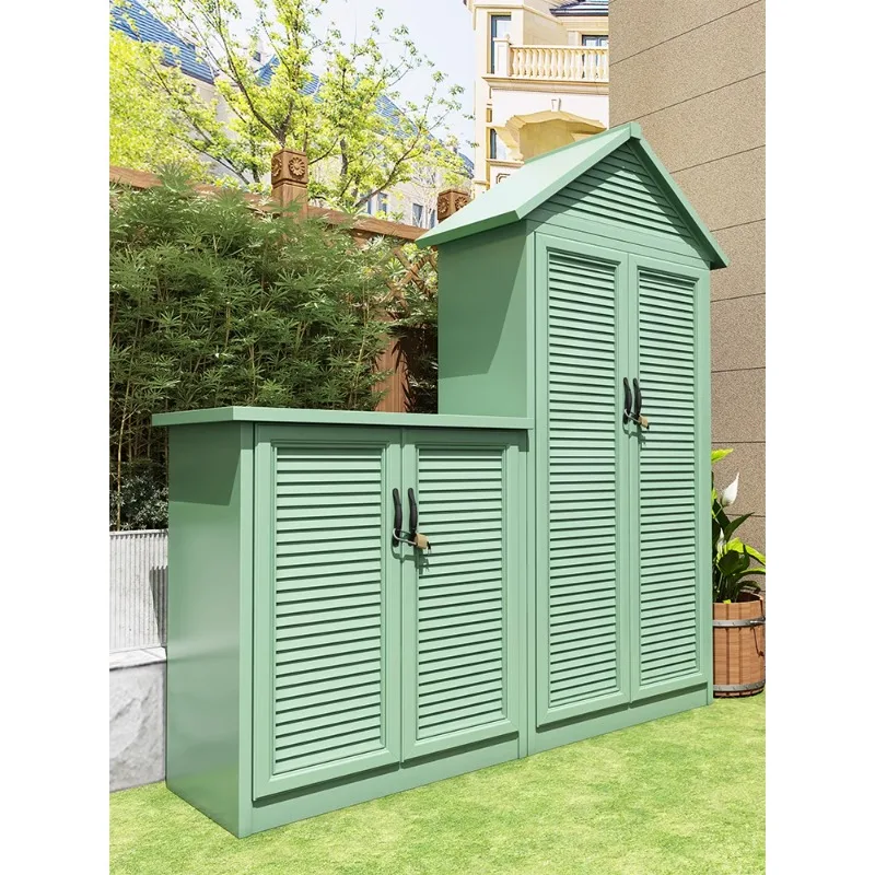 Outdoor storage cabinet, sun proof and waterproof, courtyard outdoor aluminum alloy cabinet, garden storage toolbox