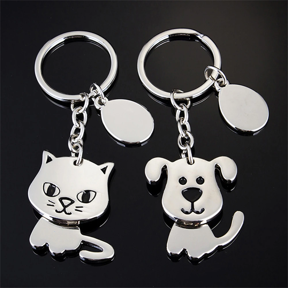 Creative 360-degree Shaking Head Dog Cat Keychain Cute Animal Key Ring Charms Pet Lovers Souvenir Bag Ornaments Accessories