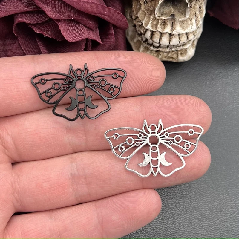 8pcs Luna Moth Charms for DIY Jewellery Making