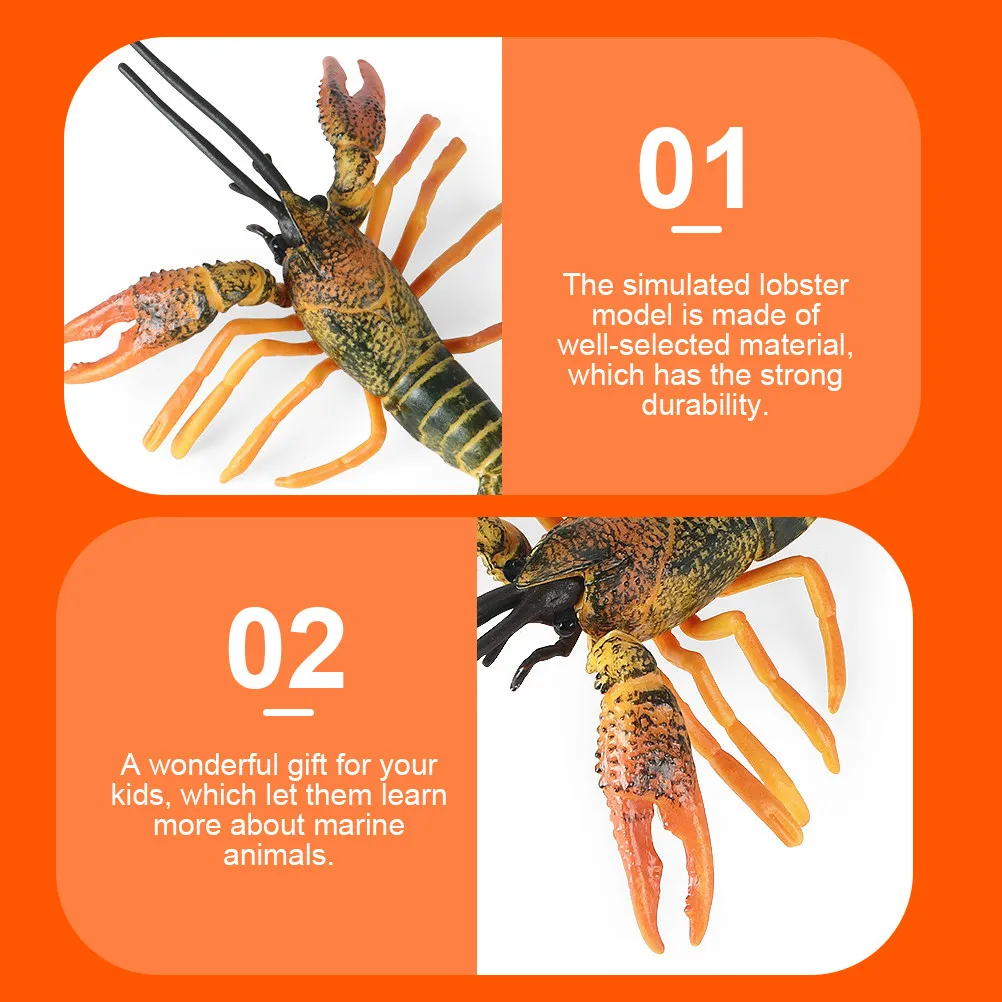 Simulation Lobster Creative Marine Animal Educational Cognitive Fun Interactive Kids Desktop Ornament Decorative Science