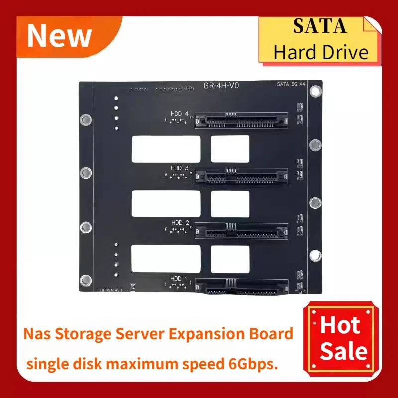 SATA Hard Disk Drive Backplane Nas Storage Card Server Expansion Board 6Gbps SATA to 4-Disks SSD HDD Adapter 2 x 4D Power Supply