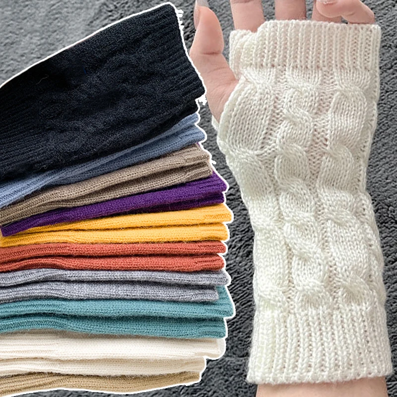 指先が開いた手袋、女性用、手元を温める、冬用、ニット素材、ア - Fingerless Glove Knit のレビューと価格