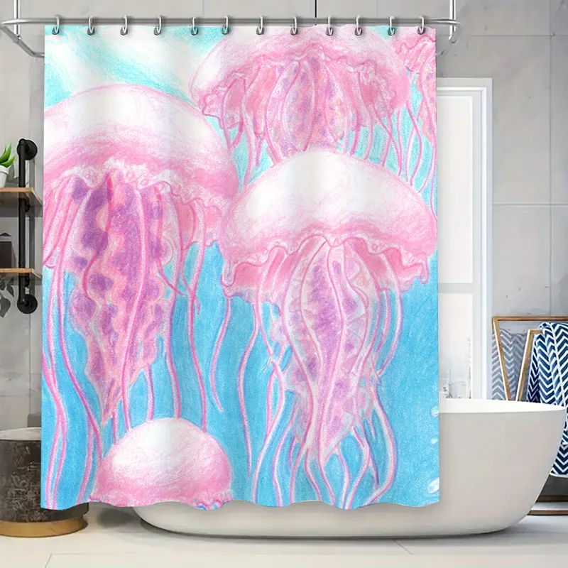 

Осенняя декоративная занавеска для душа Осенние листья тыквы Оранжевый, красный, белый узор Водонепроницаемый коврик для ванной Набор для украшения дома Размер: