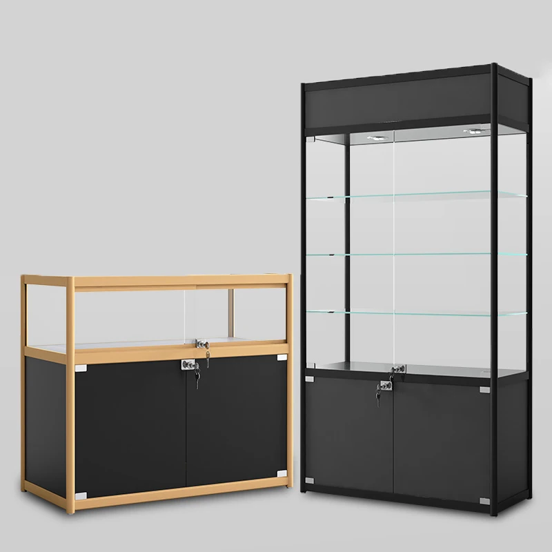 Custom, jewelry aluminum glass showcase mobile phone display cabinet electronic products