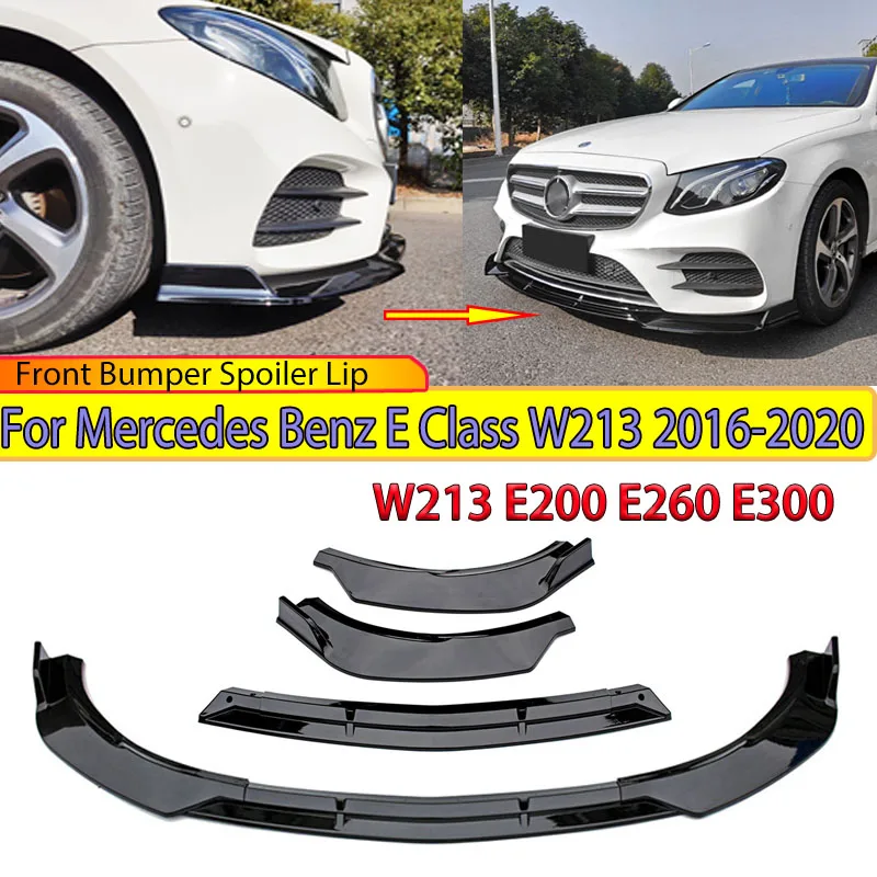 

Front Bumper Spoiler Lip for Mercedes Benz E Class W213 E200 E260 E300 2016-2020 Refit Chin Splitter Diffuser Blade Body Kits