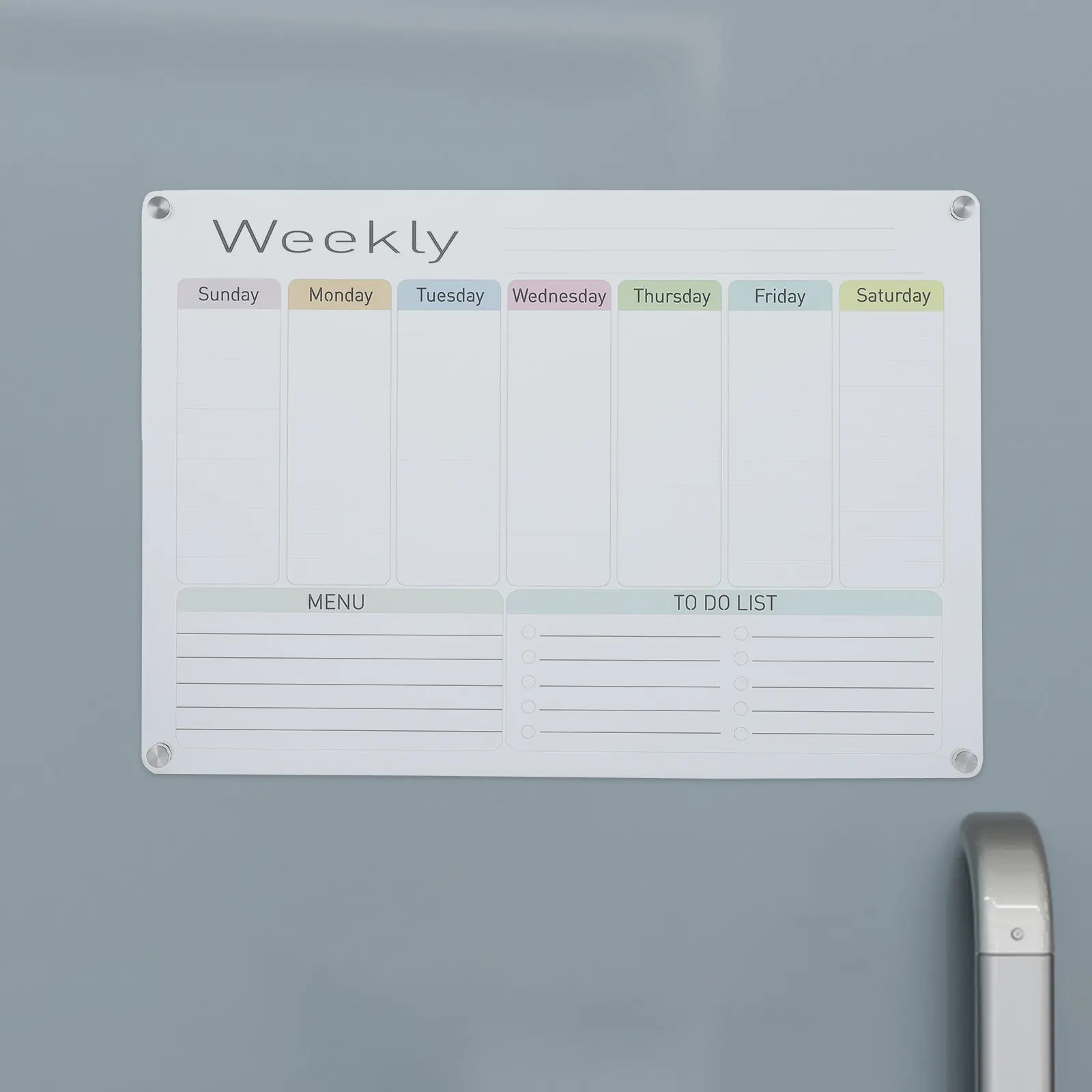 

Magnetic Acrylic Refrigerator Message Board Dry Erase Schedule Planner Whiteboard for Kitchen Office Home Use Calendar Reminder