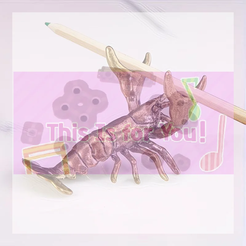 【MA】Brass Lobster Scorpion Shaped Pen Holder Ornament Vintage Perfect For Home Office Desk Study Table Decor Display